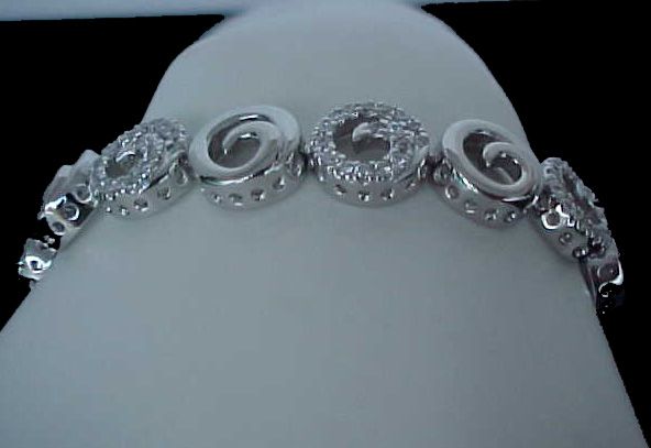   60 carats Couture Open SCROLLS Circle Links Signity cz Tennis Bracelet