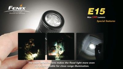 Fenix E15 Mini LED Flashlight   140 Lumens   Worldwide Shipping 