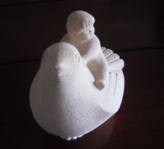 MARBELL BIRD FIGURINE STONE ART BELGIUM EUROPE  