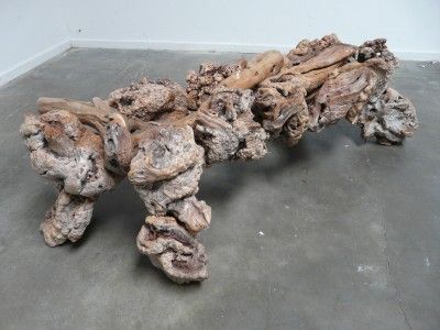 BURLED ROOT DRIFTWOOD COFFEE TABLE folk art modern industrial 