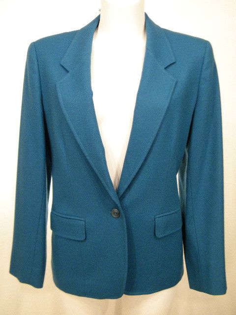   SMALL PENDLETON WOMENS TURQUOiSE BLUE WOOL BLAZER SUiT JACKET  