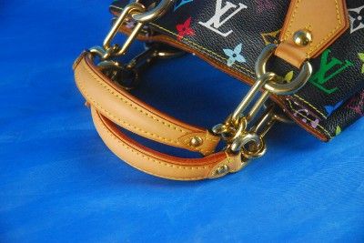 AUTHENTIC LOUIS VUITTON BLACK MULTICOLOR AUDRA PURSE BAG  