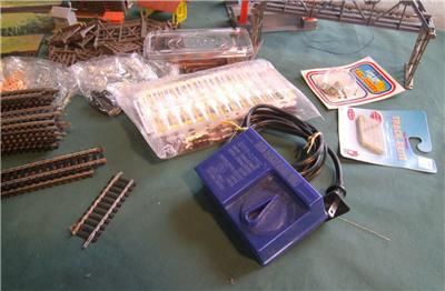   RAILROAD TRAIN BULIDINGS TRANSFORMER TRACK BRIDGE BUNDLE LOT +  