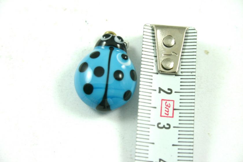 LADYBUG SHAPE TRADITIONAL ENAMALD ON GLASS EVIL EYE PENDANT.  