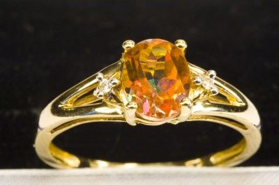 SUPERB 9ct SOLID GOLD AZURE TOPAZ & CR. DIAMOND FANCY RING SIZE R1/2 