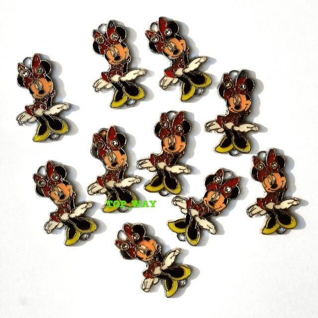 10 Cute Disney Minnie Mouse Pink Bow Metal Charms Pendant Wholesale B 