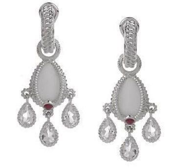 ANTHONY NAK STERLING WHITE CHALCEDONY BRIOLETTE EARRING  