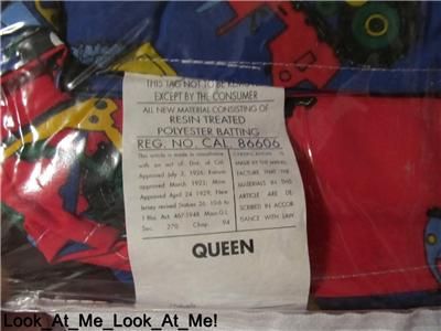   Queen Size Red And Blue Tractor and Truck Comforter New in Bag  