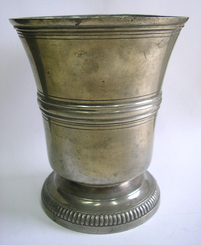 SUPERB PEWTER MORTAR STEM TITRE LEGAL FRANCE EtainDArt  