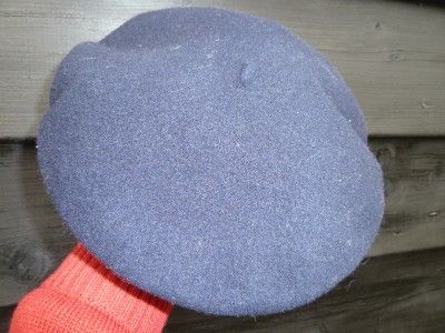 DARK BLUE WOOLEN BASQUE BERET TRADITIONAL HAT + INSIGNIA ARTISTS Size 