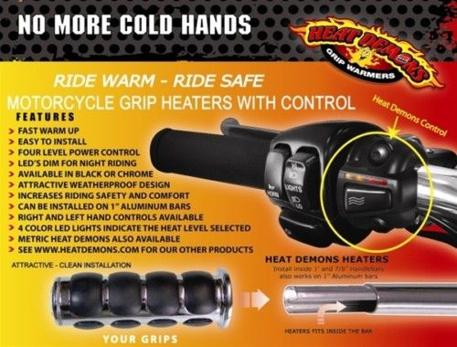 HEAT DEMONS METRIC GRIP BLACK 7/8 OR 1 BARS 0631 0013  