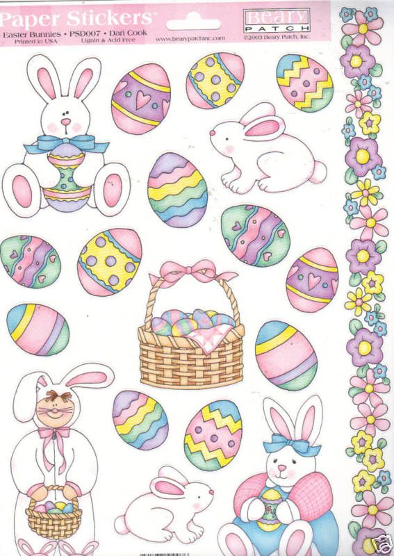 Beary Patch Scrapbooking Paper Stickers Easter Bunnies  