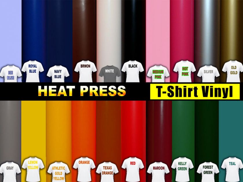 rolls 6 Heat Press thermal transfer vinyl, You can pick any color 