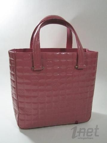   Small Open top Shopper Tote Handbag Pink Mauve Patent Leather  