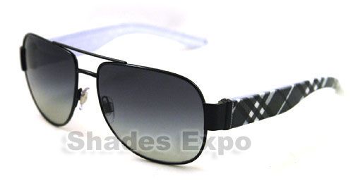 BURBERRY SUNGLASS BE 3042 BLACK BE3042 1001/11 AVIATOR  