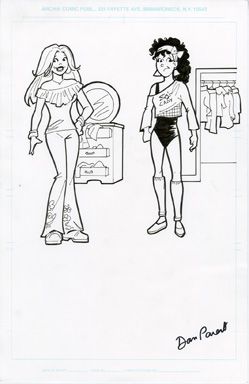 DAN PARENT   BETTY & BIG ETHEL ORIGINAL ART 80s Lady  