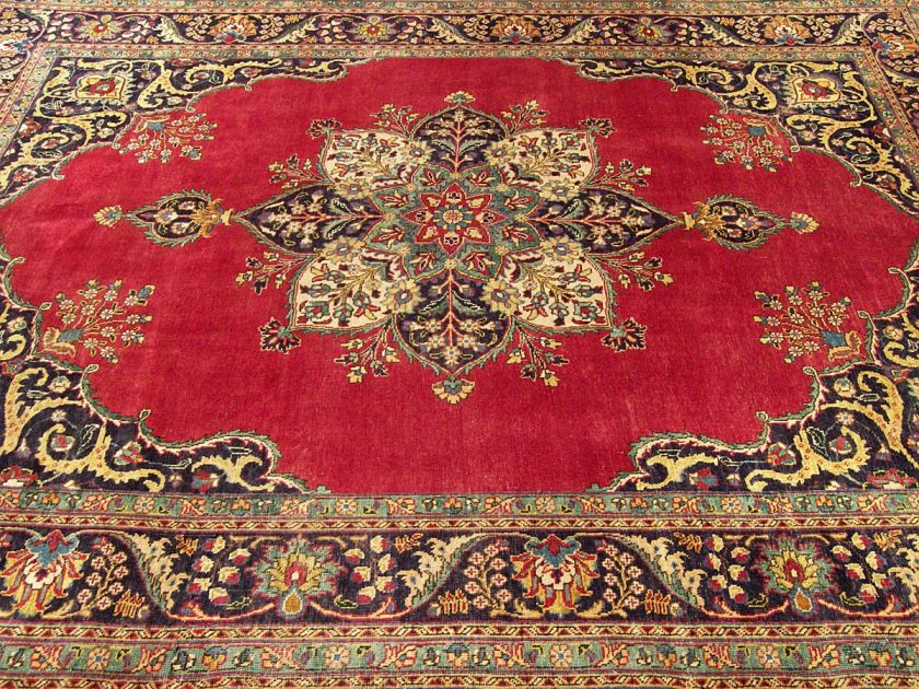 8x11.5 Handmade Wool Carpet Antique Persian Tabriz Rug  