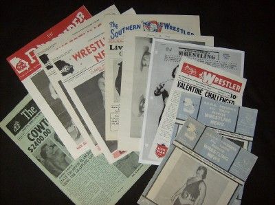   OF WRESTLING MEMORABILIA 9 PROGRAMS,1 NEWSLETTER 60s 70s GA,AL,TX,ATL