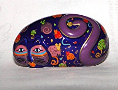 LAUREL BURCH FLOWERING FELINE CAT AND MOUSE EGG PLATE  