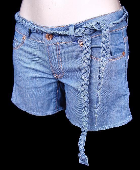 DAVID BITTON,BUFFALO DENIM PLAIT BELT SHORTS BNWT 30W  