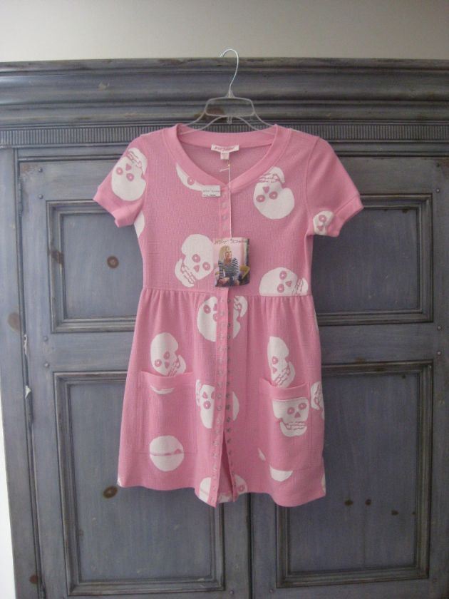 Betsey Johnson cotton pink mini dress size P New  