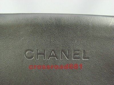 Authentic Chanel Black Lamb Skin Leather Tote Bag Great  