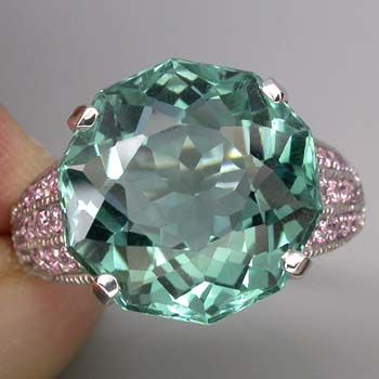 PERFECT AQUA BLUE AQUAMARINE MAIN STONE 11.20CT.SAPPHIRE 925 SILVER 