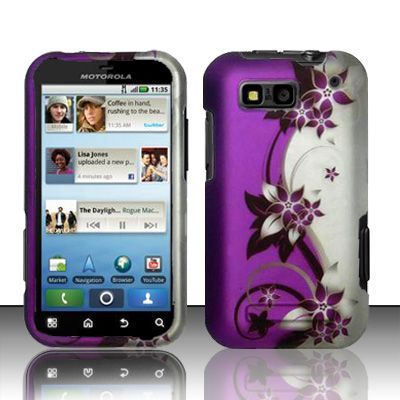 PURPLE VINES MOTOROLA DEFY TMOBILE HARD CASE COVER  