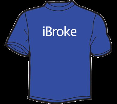 iBroke T Shirt WOMENS funny vintage apple mac computer  