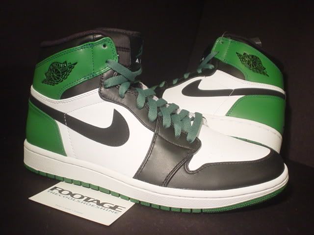   Air Jordan 1 Retro 1 DMP BLACK WHITE GREEN BOSTON CELTICS DS NEW 10.5