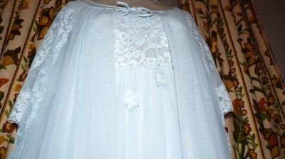   Vintage Peignoir Powder Blue Chiffon full sweep Mid Century sz S