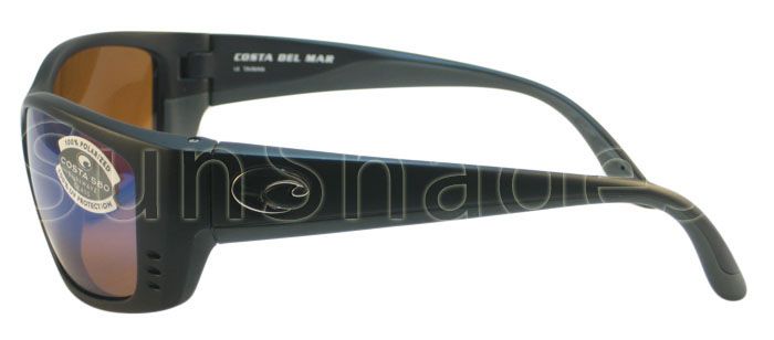 NEW COSTA DEL MAR FISCH BLACK GREEN MIRR 580 SUNGLASSES  