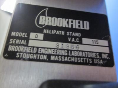 Brookfield RVT Viscometer w/ Helipath Stand Mod# D  