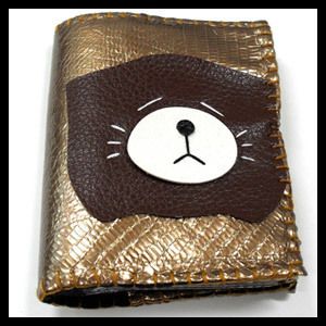 Handmade Brown Bear Credit ID CARD Purse Case Wallet  