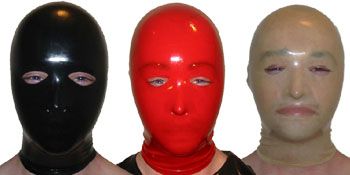 Rubber Latex Costume Hood Mask w/ Eye & Nose Opening  