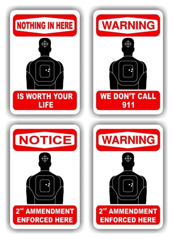 BUSINESS or HOME SECURITY STICKERS Human Target Silhouette   Choose 