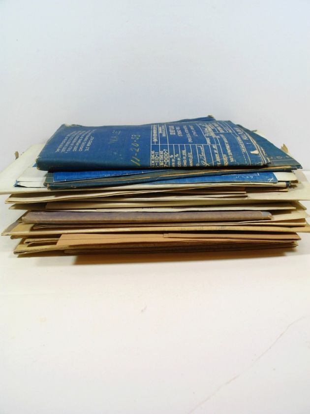   PLANS & BLUEPRINTS BOX LOT SOME 1930s RESCUED FROM STORAGE  