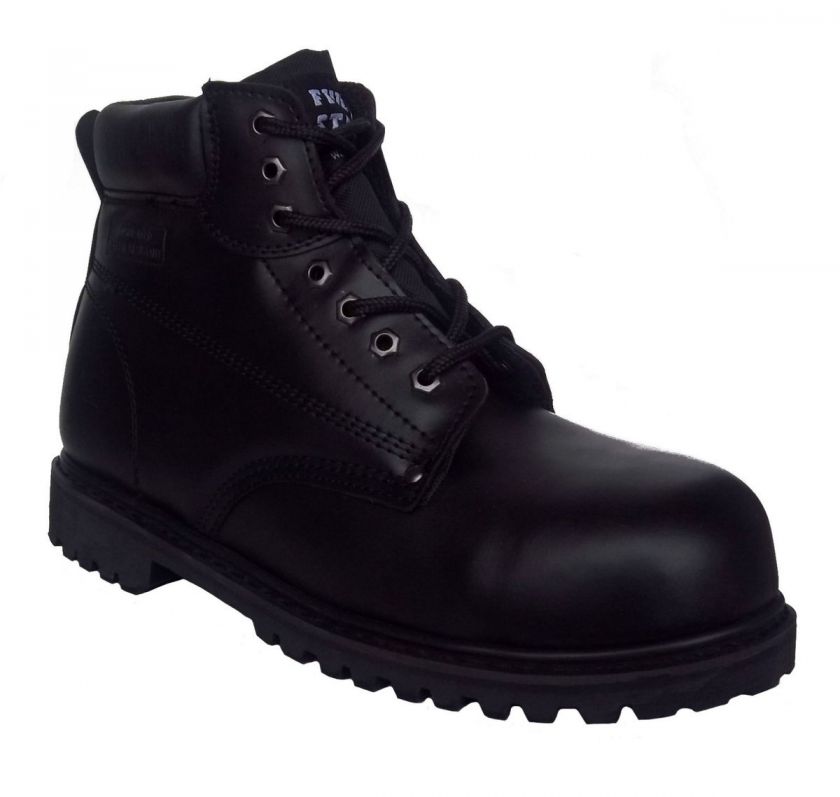 Five Star W622B Mens Black Leather STEEL TOE Waterproof Non Slip 