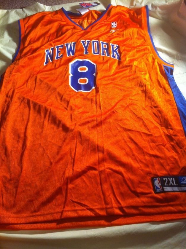 LATRELL SPREWELL KNICKS RETRO ORANGE REEBOK JERSEY  