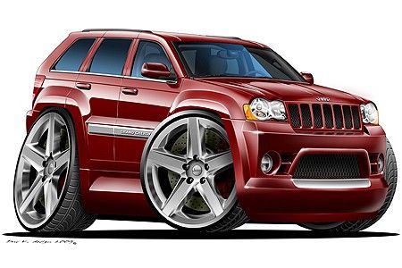 Jeep Cherokee Car Art Cartoon Tshirt FREE  