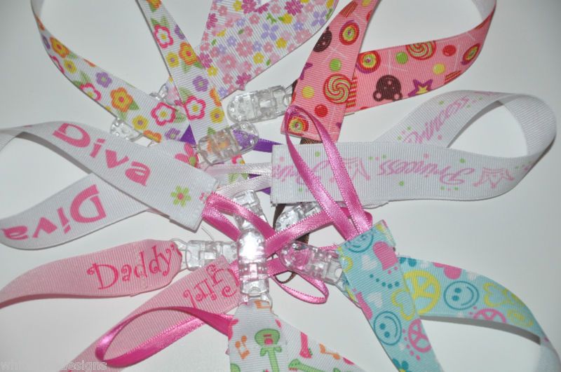 Baby Pacifier Clip 4 Hospital Soothie MAM NUK Girls  