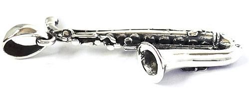 SAXOPHONE SAX JAZZ MUSIC STERLING SILVER CHARM PENDANT  