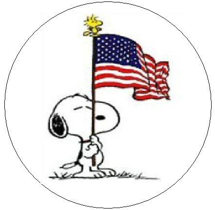 SNOOPY w/USA FLAG~ 1 Sticker / Seal Labels  