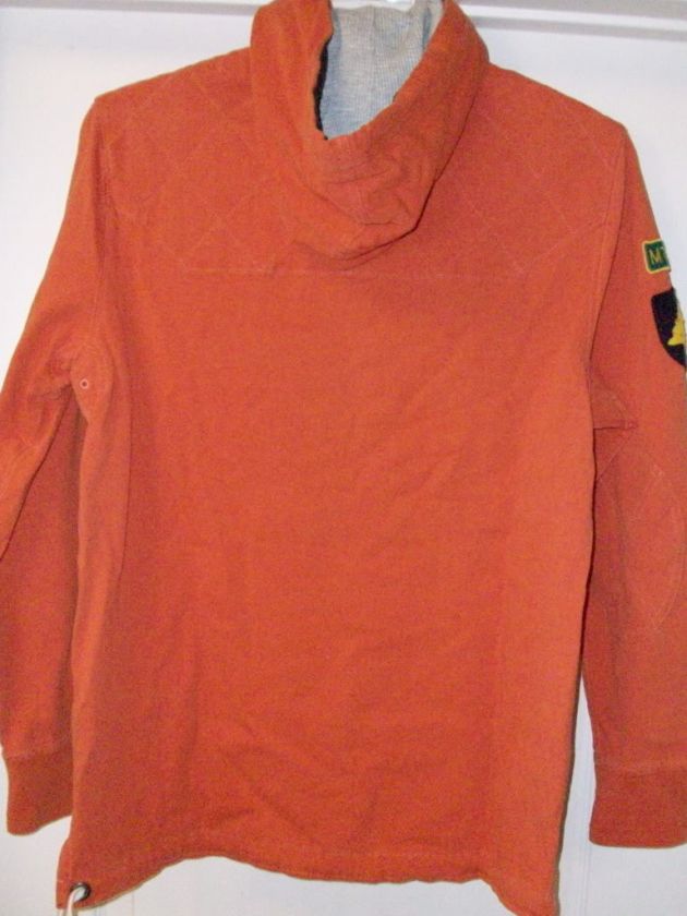   RALPH LAUREN ORANGE SUN VALLEY SKI CLUB PATROL RUGBY HOODIE SMALL $145