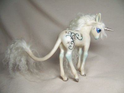 Silver Snow horse pony OOAK fairy UNICORN Kate Sjoberg  