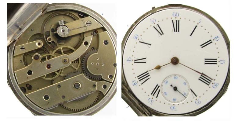 Mint Silver & Niello LeRoy Demi Chronometre Watch 1865  