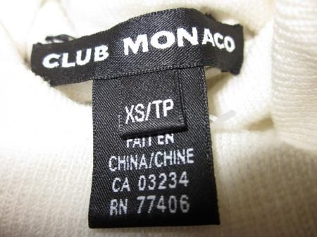 Womens Club Monaco Ivory Sweater Size XS NWT  