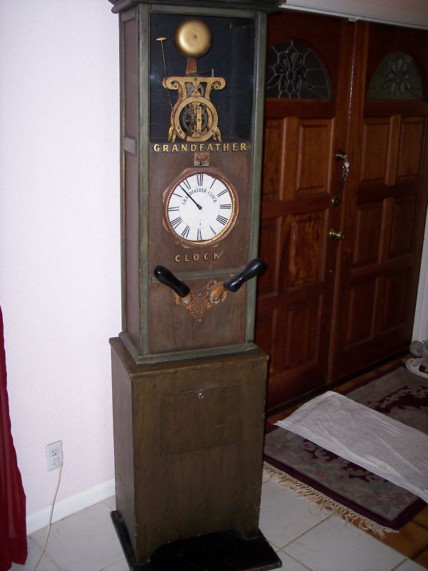 GRANDFATHER CLOCK STRENGTH TESTER COIN OP PENNY ARCADE  