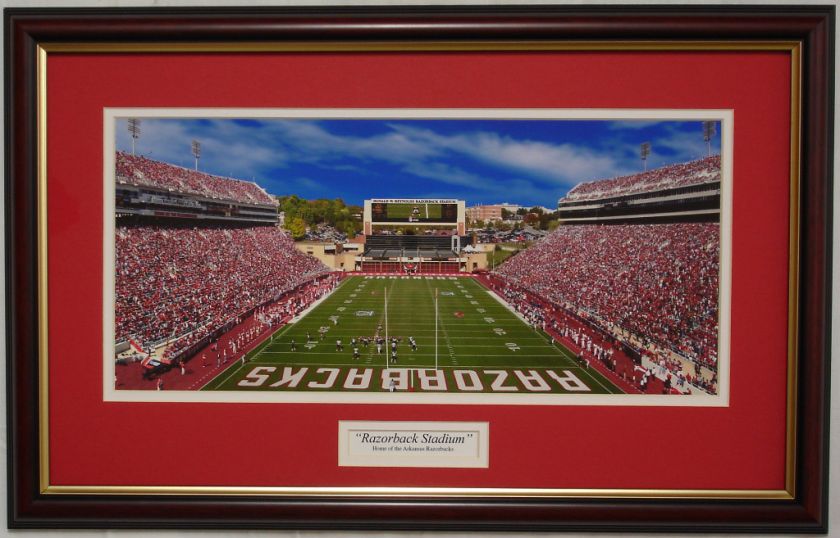 ARKANSAS RAZORBACKS FOOTBALL FRAMED STADIUM PANORAMIC  