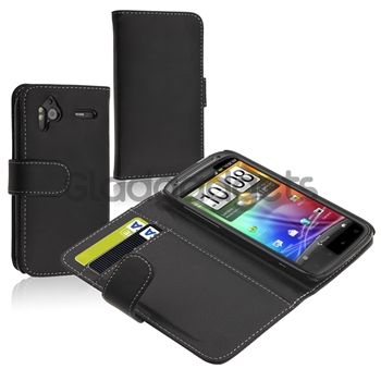  Leather Skin Case Pouch+Privacy Protector Film for HTC Sensation 4G